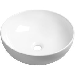 Sapho Rondane Waschbecken 41x41 cm rund Aufsatzwaschbecken weiß glanz AR435