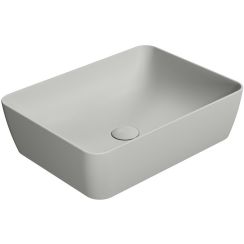 GSI Sand Waschbecken 50x38 cm rechteckig Aufsatzwaschbecken grauer Stein matte 903717