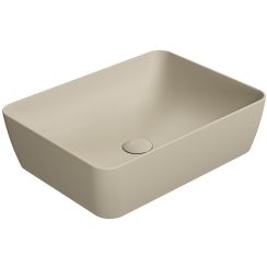 GSI Sand Waschbecken 50x38 cm rechteckig Aufsatzwaschbecken braun/beige matte 903708