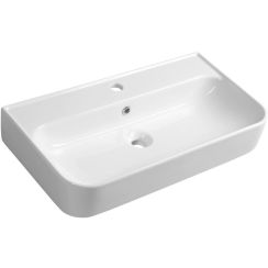 Isvea Sistema Waschbecken 70x38 cm rechteckig Klassisch-Aufsatzwaschbecken weiß glanz 10PL53070