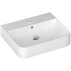 Isvea Sott Aqua Waschbecken 60.5x50 cm rechteckig Klassisch-Aufsatzwaschbecken weiß glanz 10SQ51061