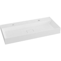 Sapho Godiva Waschbecken 96x44 cm rechteckig Klassisch-Möbel-Doppelt weiß glanz GU096-2