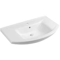 Aqualine Zero Waschbecken 86x50 cm halbrund Klassisch-Möbel weiß glanz 6085