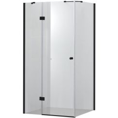 Hagser Gisa Duschkabine 80x80 cm quadratisch schwarz Matte/durchsichtiges Glas HGR14000020
