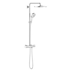 Grohe Rainshower Duschset Wandmontage mit Thermostat mit Kopfbrause StarLight Chrom 26647000