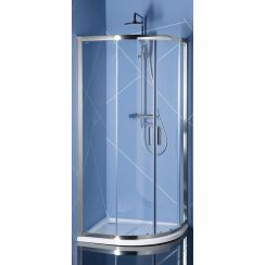 Polysan Easy Line Duschkabine 100x80 cm halbrund chrom Glanz/durchsichtiges Glas EL2915