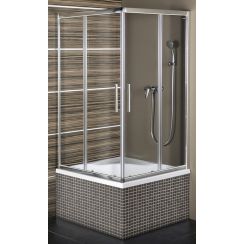 Polysan Carmen Duschkabine 80x80 cm quadratisch chrom Glanz/durchsichtiges Glas MD5216