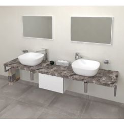 Sapho Avice Waschtischplatte 230x49.5 cm grau AV2310