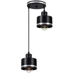 Candellux Wama Pendelleuchte 2x40 W schwarz-chrom 32-00477