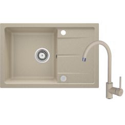 Deante Leda Küchenspüle mit Armatur sandig/sandig ZRDA7113