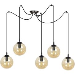 Emibig Gigi Pendelleuchte 5x10 W schwarz-bernstein 938/5