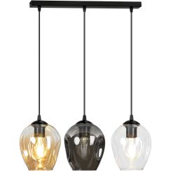 Emibig Istar Pendelleuchte 3x15 W schwarz-transparent-bernstein-graphit 678/3