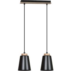 Emibig Bolero Pendelleuchte 2x15 W schwarz-holz 442/2