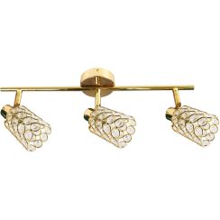 Candellux York Deckenlampe 3x40 W messing-kristall 93-70111