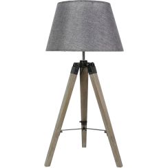 Candellux Lugano Tischlampe 1x60 W grau-holz 41-31150
