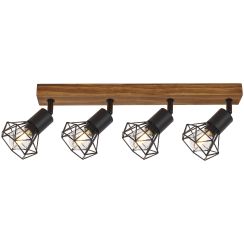 Rabalux Zeus Deckenlampe 4x40 W schwarz-holz 3140