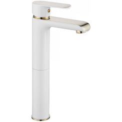 Rea Bloom waschbeckenhahn stehend weiß-gold REA-B9931