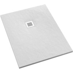 Schedpol Kalait White Stone Rechteckige Duschwanne + Abdeckung 140x100 cm weiß 3.3127/B/ST-M2