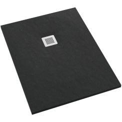 Schedpol Kalait Black Stone Rechteckige Duschwanne + Abdeckung 120x80 cm schwarz 3.3108/C/ST-M2