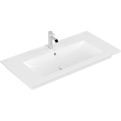 Villeroy & Boch Venticello Waschbecken 100x50 cm rechteckig Klassisch-Möbel-mit Blatt weiß matte 4104ALRW
