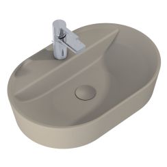 Elita Babette Waschbecken 62x41.2 cm oval Aufsatzwaschbecken braun/beige matte RE040620017020