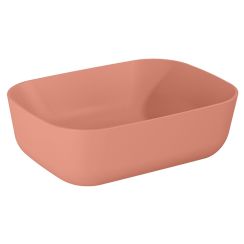 Elita Reni Waschbecken 45.5x32.5 cm rechteckig Aufsatzwaschbecken rosa matte RE040460036600