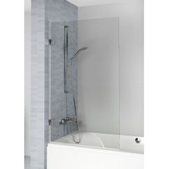 Riho Scandic Badewannenabtrennung 75 cm einteilig schwarz Matte/durchsichtiges Glas G001137121