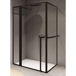 Riho Lucid Duschkabine 110x90 cm rechteckig schwarz Matte/durchsichtiges Glas G005017121