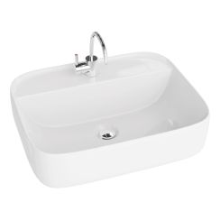 LaVita Karawela Waschbecken 50x40 cm rechteckig Aufsatzwaschbecken weiß glanz 5900378314127