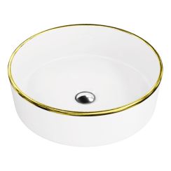 LaVita Merida Waschbecken 37x37 cm rund Aufsatzwaschbecken glanz 5900378325130