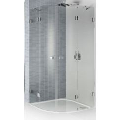 Riho Scandic Duschkabine 100x100 cm halbrund schwarz Matte/durchsichtiges Glas G001108121
