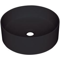 Deante Silia Waschbecken 36x36 cm rund Aufsatzwaschbecken schwarz matte CQS_NU4S