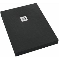 Schedpol New Horizons Black Stone Rechteckige Duschwanne + Abdeckung 90x80 cm schwarz 3.3355/C/ST-M2