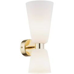 Argon Reno Wandleuchte 2x7 W messing-opal 1034