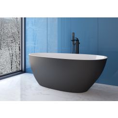 Besco Goya Freistehende Badewanne 140.5x62.5 cm oval zweifarbig #WMMC-140GGR