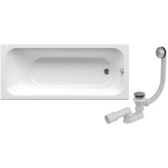 Set Rechteckige Badewanne Ravak Chrome C741300000, Badewannensiphon Ravak X01377, GPX2240016