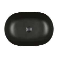 Oltens Hamnes Waschbecken 60.5x41.5 cm oval Aufsatzwaschbecken schwarz matte 40320300