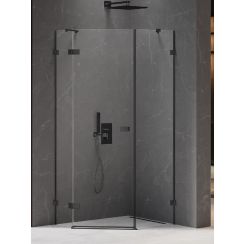 New Trendy Avexa Black Duschkabine 100x80 cm schwarz Matte/durchsichtiges Glas EXK-3882