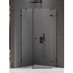 New Trendy Avexa Black Duschkabine 100x80 cm schwarz Matte/durchsichtiges Glas EXK-3883