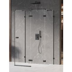 New Trendy Avexa Black Duschkabine 80x70 cm rechteckig schwarz Matte/durchsichtiges Glas EXK-2625