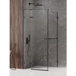 New Trendy Avexa Black Duschkabine 90x80 cm rechteckig schwarz Matte/durchsichtiges Glas EXK-2537
