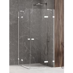 New Trendy Avexa White Duschkabine 90x80 cm rechteckig weiß Matte/durchsichtiges Glas EXK-2826