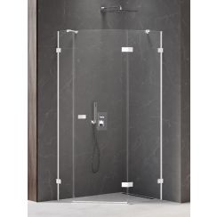 New Trendy Avexa White Duschkabine 100x80 cm weiß Matte/durchsichtiges Glas EXK-3869
