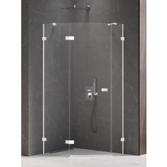 New Trendy Avexa White Duschkabine 100x80 cm weiß Matte/durchsichtiges Glas EXK-3870