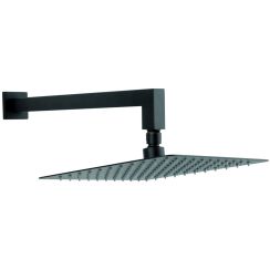 Ferro regendusche mit arm 25x25 cm quadratisch schwarz NPT14BL
