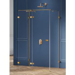 New Trendy Avexa Gold Brushed Duschkabine 110x100 cm rechteckig gold gebürstet/durchsichtiges Glas EXK-3091