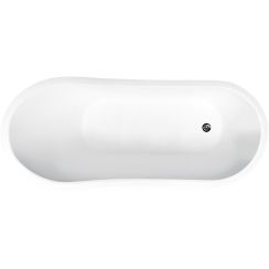 Besco Gloria Freistehende Badewanne 150x66 cm oval zweifarbig #WMMC-150GLW