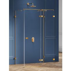 New Trendy Avexa Gold Brushed Duschkabine 100x90 cm rechteckig gold gebürstet/durchsichtiges Glas EXK-3114