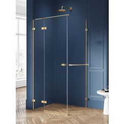 New Trendy Avexa Gold Brushed Duschkabine 80x70 cm rechteckig gold gebürstet/durchsichtiges Glas EXK-3010