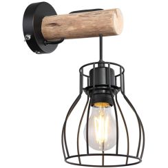 Globo Lighting Mina Wandleuchte 1x40 W schwarz-holz 15326NW